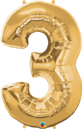 Number 0 - 9  Foil Balloon (Gold)