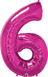 Number 0-9 Foil Balloon (Pink)