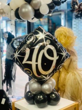 Age Birthday Mini Table Decoration (Black and silver)