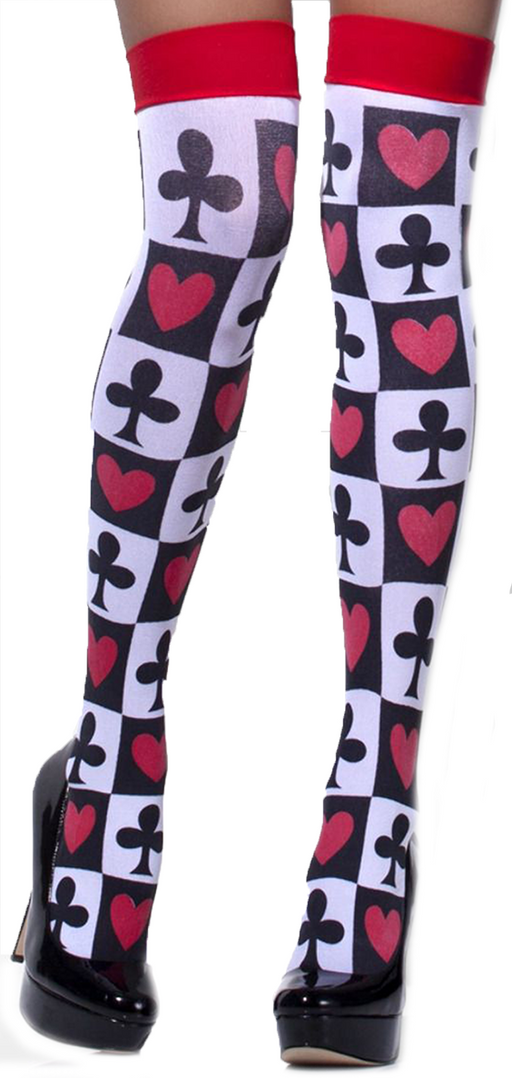 Poker Pattern Hold-Up Stockings