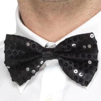 Sequin Bow Tie (Black)