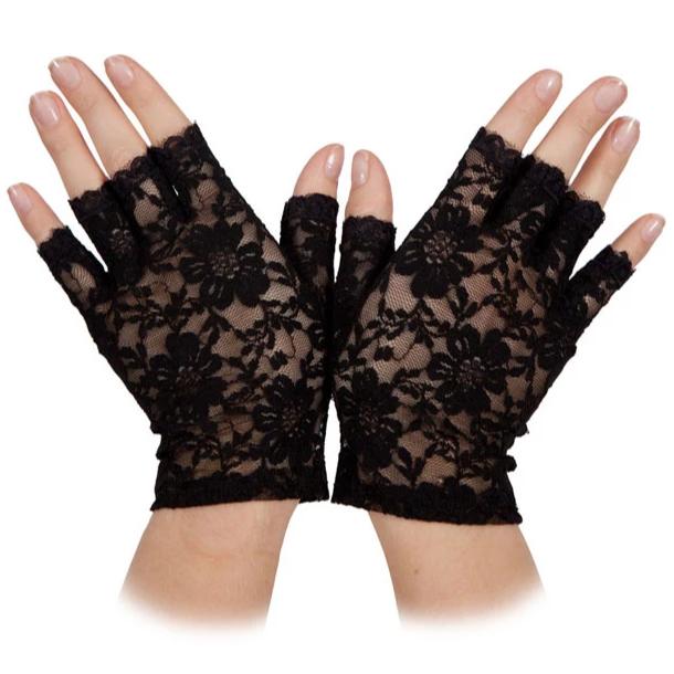 Short Lace Gloves (Black)