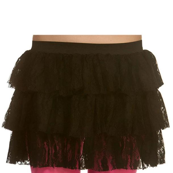 80s Lacy Ra-Ra Skirt (Black)