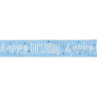 Blue and Silver Happy Birthday Banner