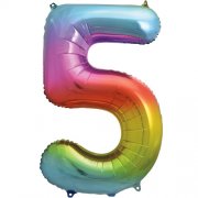 Number 0 - 9  Foil Balloon Rainbow