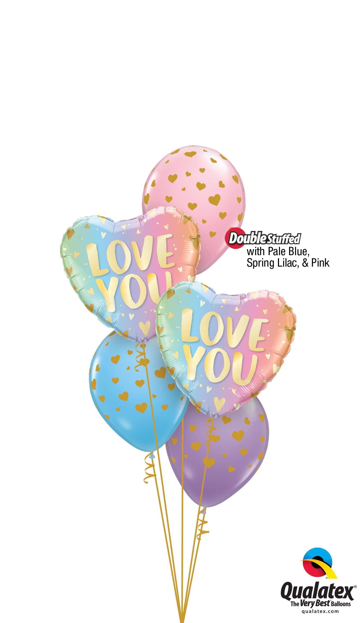 Love you ombre balloon cluster