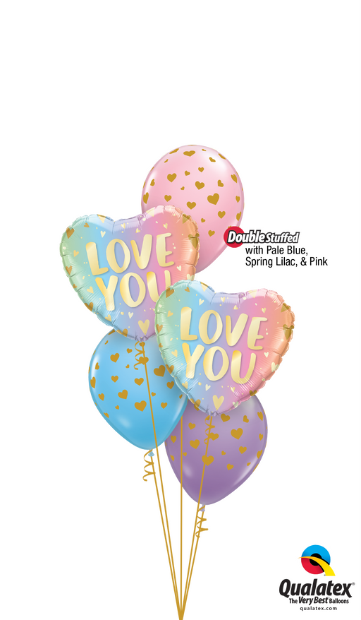 Love you ombre balloon cluster