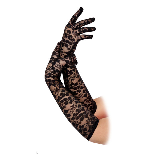 Lace Fishnet Gloves (Black)