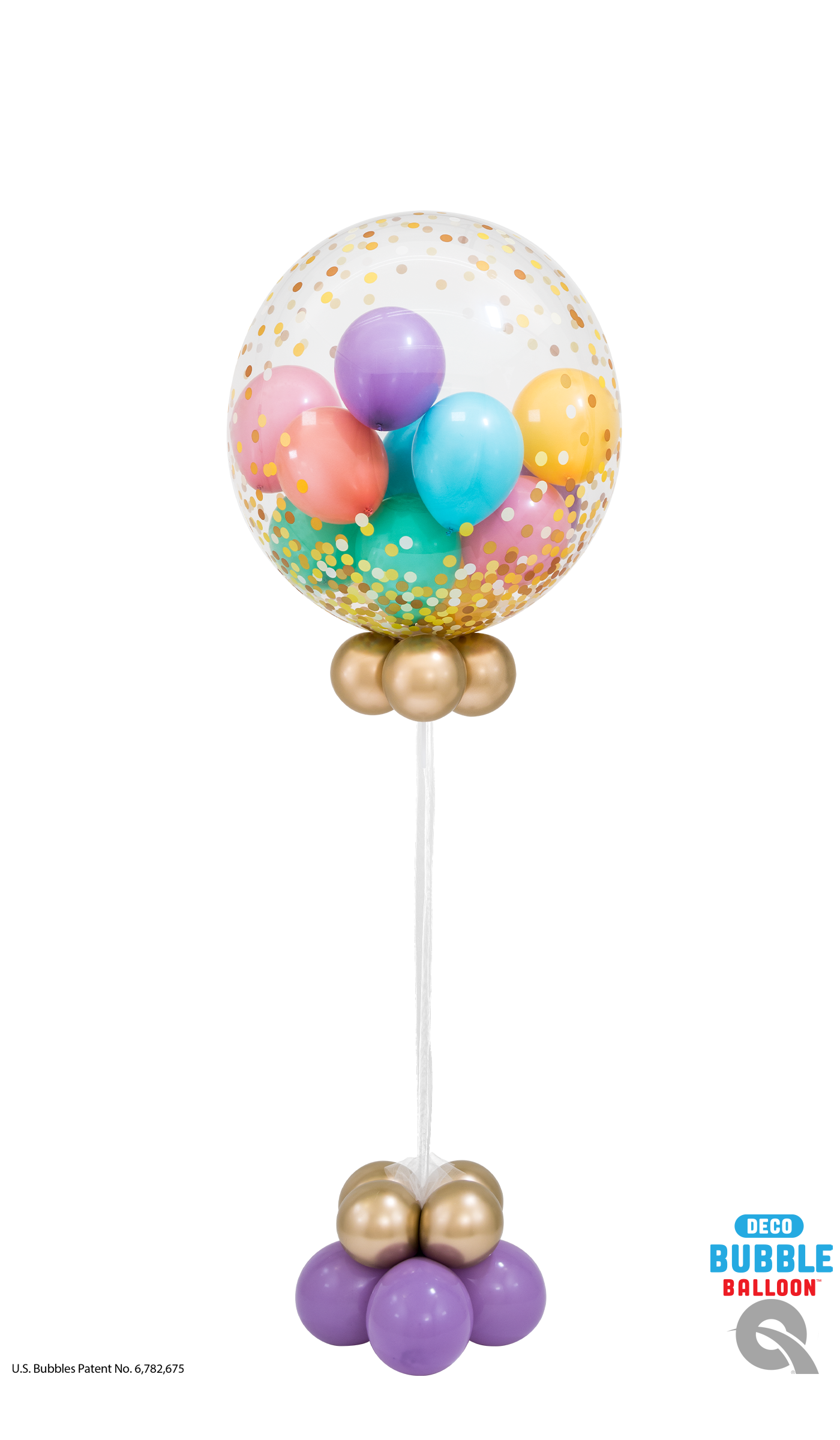 Confetti Dot Gold and Pastel Bubble Balloon