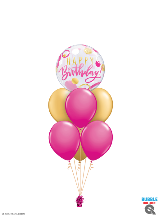 Luxury Happy Birthday Bubble Bouquet (Pink)
