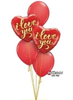 I Love You Bouquet (Red & Gold)