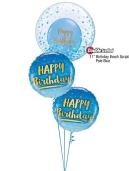 Confetti Happy Birthday Bubble Bouquet (Blue)