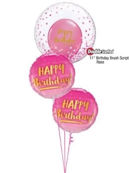 Confetti Happy Birthday Bubble Bouquet (Pink)