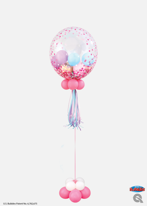 Confetti Dot Bubble Balloon with mini balloon weight