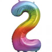 Number 0 - 9  Foil Balloon Rainbow