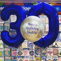 Personalised Orbz foil balloon and Numbers