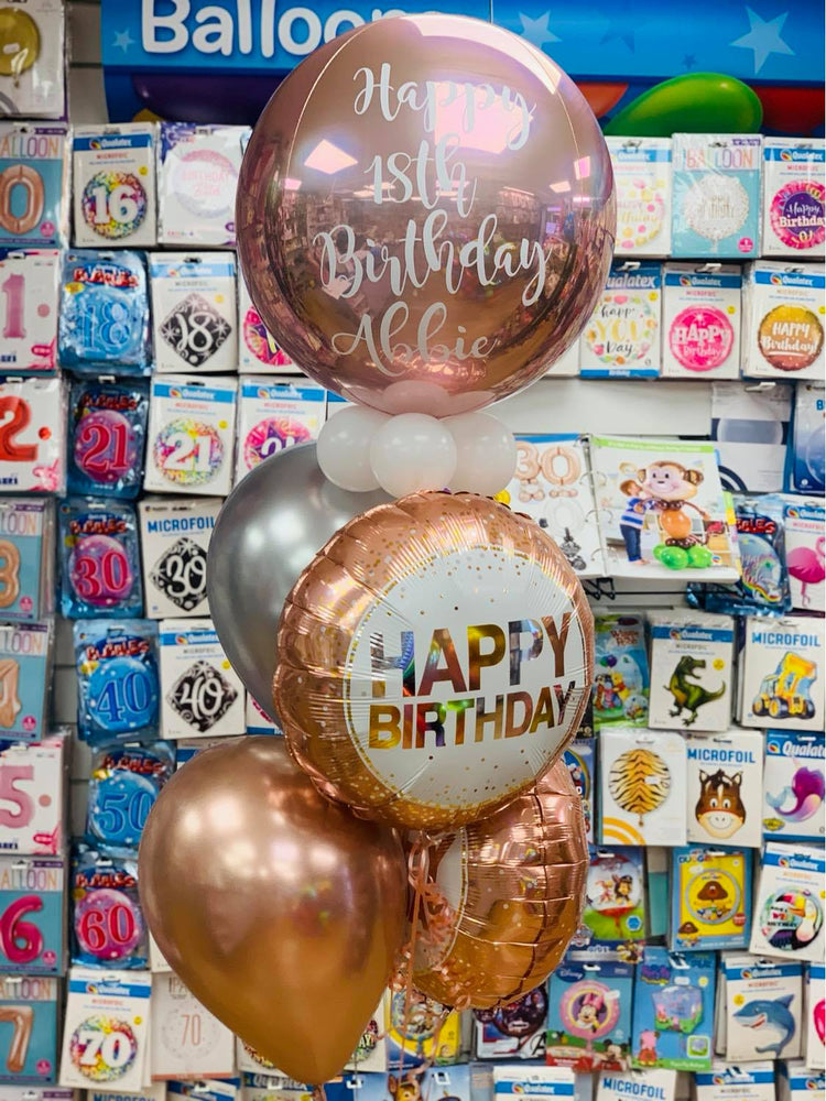 Personalised Orbz foil balloon Cluster