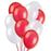 Bag of 20 red and white latex balloons
